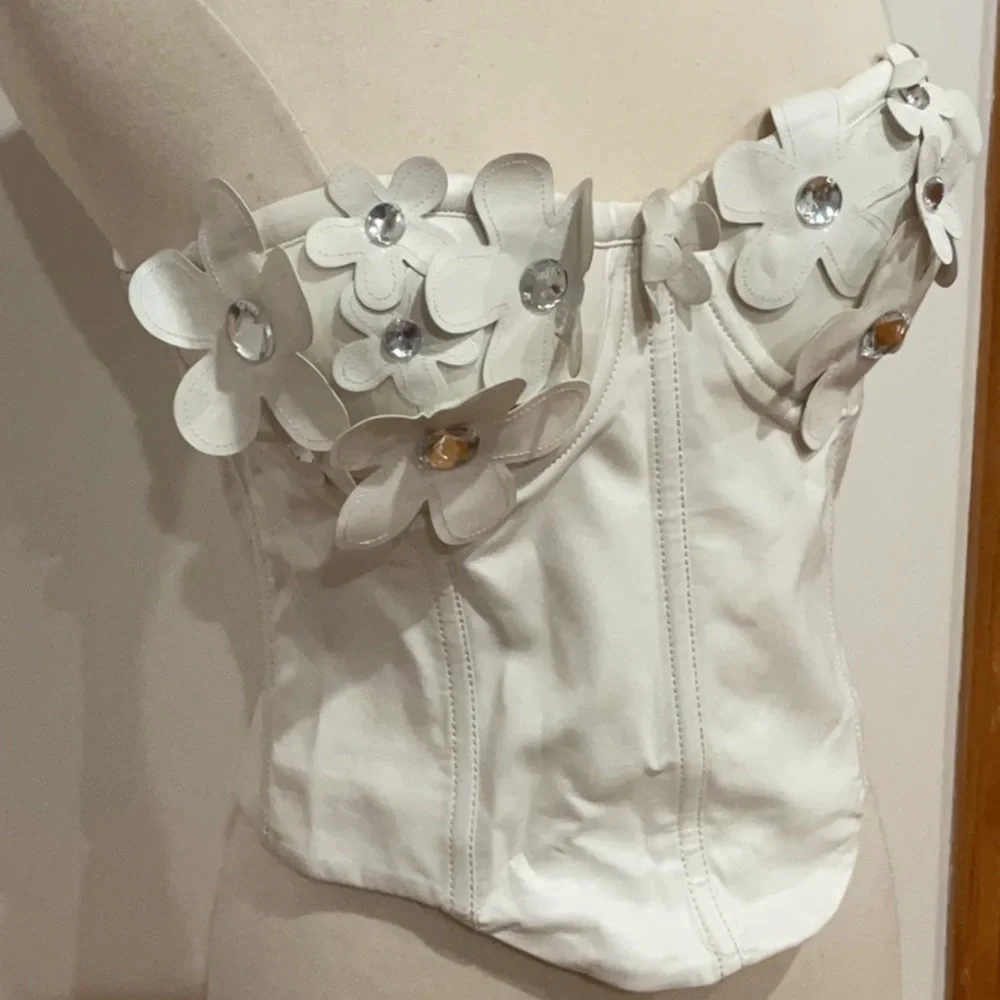 Lovers and Friends Nova Faux Leather Bustier in Bone, Size: S - Picture 7 of 9